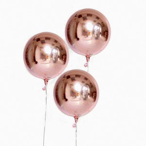 22 Inch Jumbo ORBZ 4D Rose Gold Sphere Foil Balloon - Online Party Supplies