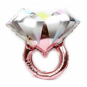 27" Large Rose Gold Engagement Diamond Ring Shaped Foil Balloon for hens party bridal shower