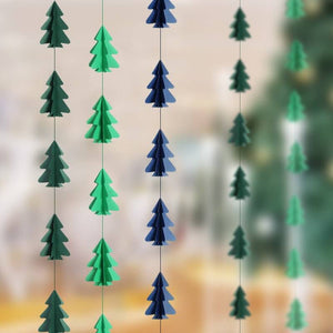 2m 3D Matte Dark Green Christmas Tree Paper Garland