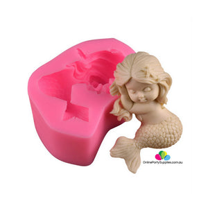 Online Party Supplies 3D Sleeping Mermaid Chocolate Cake Cupcake Candle Soap Silicone Mold Cake Topper