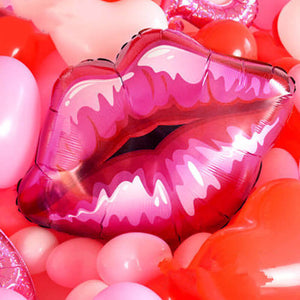30" Giant Red Lip Shaped Valentines day Party Foil Balloon