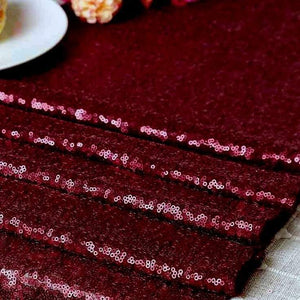 30cm x 275cm Burgundy Red Sequin Table Runner