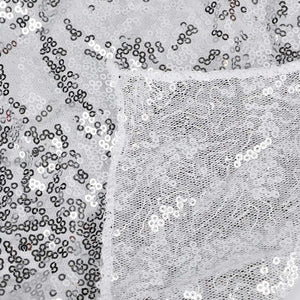 Silver Shimmer Sequin Wall Backdrop Curtain - 60cm x 240cm
