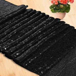 30cm x 275cm Black Sequin Table Runner