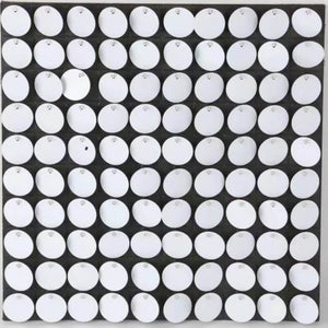 30cm x 30cm Pre-assembled Shimmer Sequin Wall Panel Backdrop - Round Metallic Silver