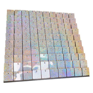 30cm x 30cm Pre-assembled Shimmer Sequin Wall Panel Backdrop - Square Laser Silver