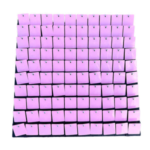 30cm x 30cm Pre-assembled Shimmer Sequin Wall Panel Backdrop - Square Macaron Baby Pink