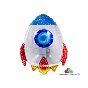 30" Online Party Supplies Large Rocket Shaped Foil Balloon for Outer Space kids' party ideas