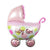 31" Pink Baby Girl Pram Shaped Foil Balloon - Gender Reveal, Baby Shower Party Decorations