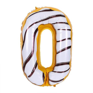 32" Giant Donut Number 0 Foil Balloon