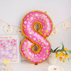 32" Giant Donut Number 8 Foil Balloon