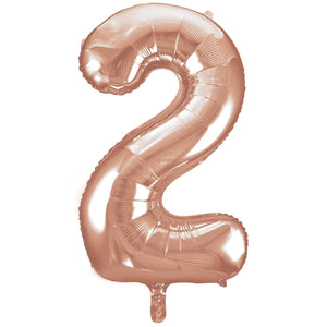 Online Party Supplies 40" Jumbo Rose Gold 0-9 Number Foil Balloons - Number 2