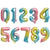 32" Iridescent Rainbow Ombre Number 0-9 Foil Balloon - Online Party Supplies