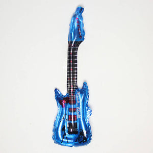 32" blue Electric Rock Guitar Balloon Musical Instrument Rock n Roll Themed Party Decorations