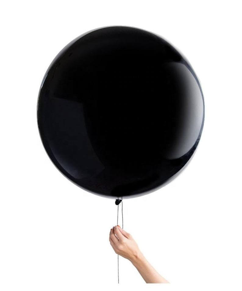 36" Jumbo Round Black Gender Reveal Balloon