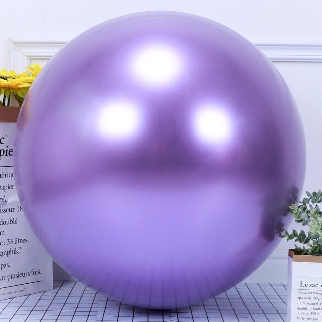 36" Jumbo Round Metallic Chrome purple Latex Party Balloon