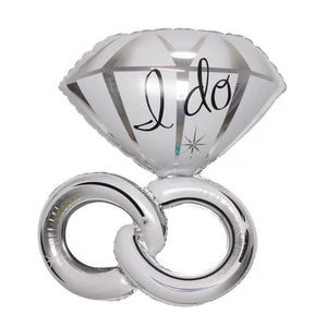 39" Silver 'I Do' Diamond Ring Wedding Engagement Bridal Shower Hen Party Foil Balloon