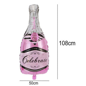 40" Online Party Supplies Jumbo Pink Celebrate Champagne Bottle Shaped Foil Balloon