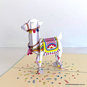 Handmade Baby Llama Pop Up Greeting Card - 3D Animal Pop Out Cards
