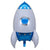 3D Large Blue White Rocket Ship Foil Balloon - Outer Space Theme Birthday Party Decorations & Supplies