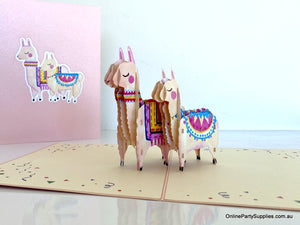 Handmade Mum and Bub Llama 3D Pop Up Mother's Day Card