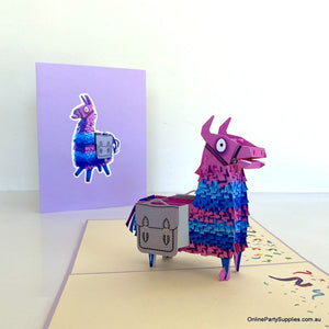 Handmade Purple Llama Pop Up Birthday Card - 3D Animal Pop Out Cards