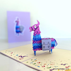 Handmade Purple Llama Pop Up Birthday Card - 3D Animal Pop Out Cards