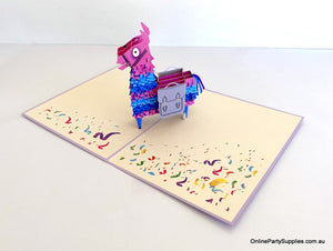 Handmade Purple Llama Pop Up Birthday Card - 3D Animal Pop Out Cards