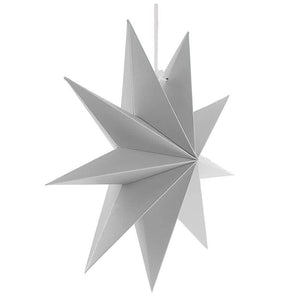 3D 30cm Grey Folded Paper Nine-pointed Star Lantern Wall Hanging Decorative Ornament