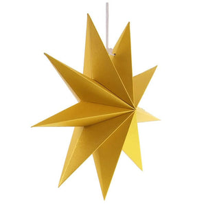 3D 30cm Nine-pointed Paper Star Lantern - Yellow