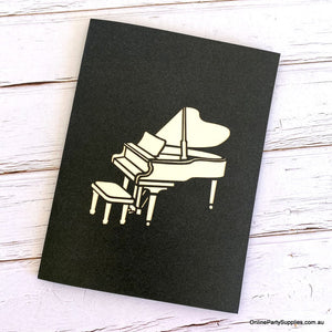 Online Party Supplies Australia Handmade Grand Piano 3D Pop Up Card - Pop Up Musical Instrument Cards