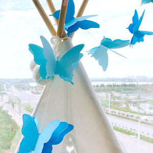 3D Blue Butterfly Paper Garland Decorative Hanging Decorations
