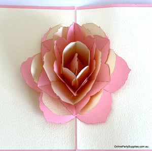 Online party supplies Handmade Red and Pink Rose Flower 3D Pop Up Card - Pop Up Flower Cards