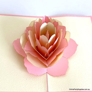 Online party supplies Handmade Red and Pink Rose Flower 3D Pop Up Card - Pop Up Flower Cards