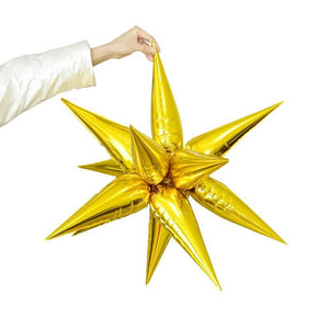 3D Burst Star Foil Balloon 12 Pack