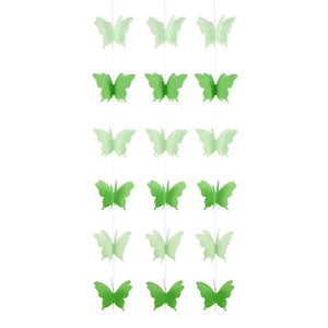 3D Green Butterfly Paper Garland Decorative Hanging Decorations