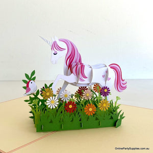 My Fairy Garden Unicorn Pop Up Card - Pink Cover
