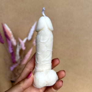 Premium Quality Handmade Natural Soy Wax White Penis Candle - PEN.06