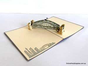 Handmade Sydney Habour Bridge Australia 3D Pop Up Greeting Card - World Famous Building Pop Cards