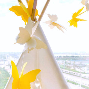 3m 3D Yellow & Ivory Butterfly Paper Garland - Butterfly Themed Party Decorations & Supplies