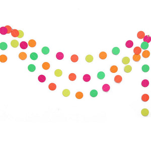 4.4m Neon UV Reactive Circular Cutout Paper Banner Bunting