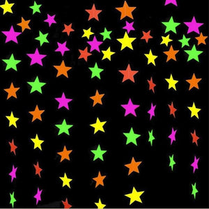 4.4m Neon UV Reactive Star Paper Banner Bunting