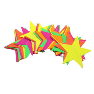 4.4m Neon UV Reactive Star Paper Banner Bunting