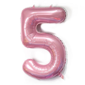 40" Jumbo Pastel Pink Number 5 Foil Balloon