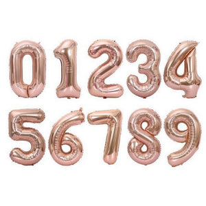 40 Inch Jumbo Rose Gold 0-9 Number Foil Balloons - Online Party Supplies