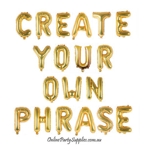 40cm Gold Alphabet A-Z Letter Air-Filled Foil Balloons - Online Party Supplies