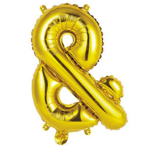 40cm Gold Alphabet A-Z Letter symbol and & Foil Balloons ampersand symbol - Online Party Supplies
