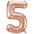40cm Rose Gold Number Air-Filled Foil Balloon - Number 5 - Online Party Supplies