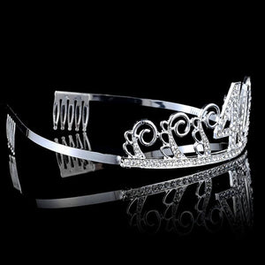 Premium Quality Silver Metal Rhinestone 40th Birthday Tiara - 40th Birthday Party Decorations