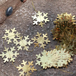 4m Metallic Gold Christmas Snowflakes Paper Garland